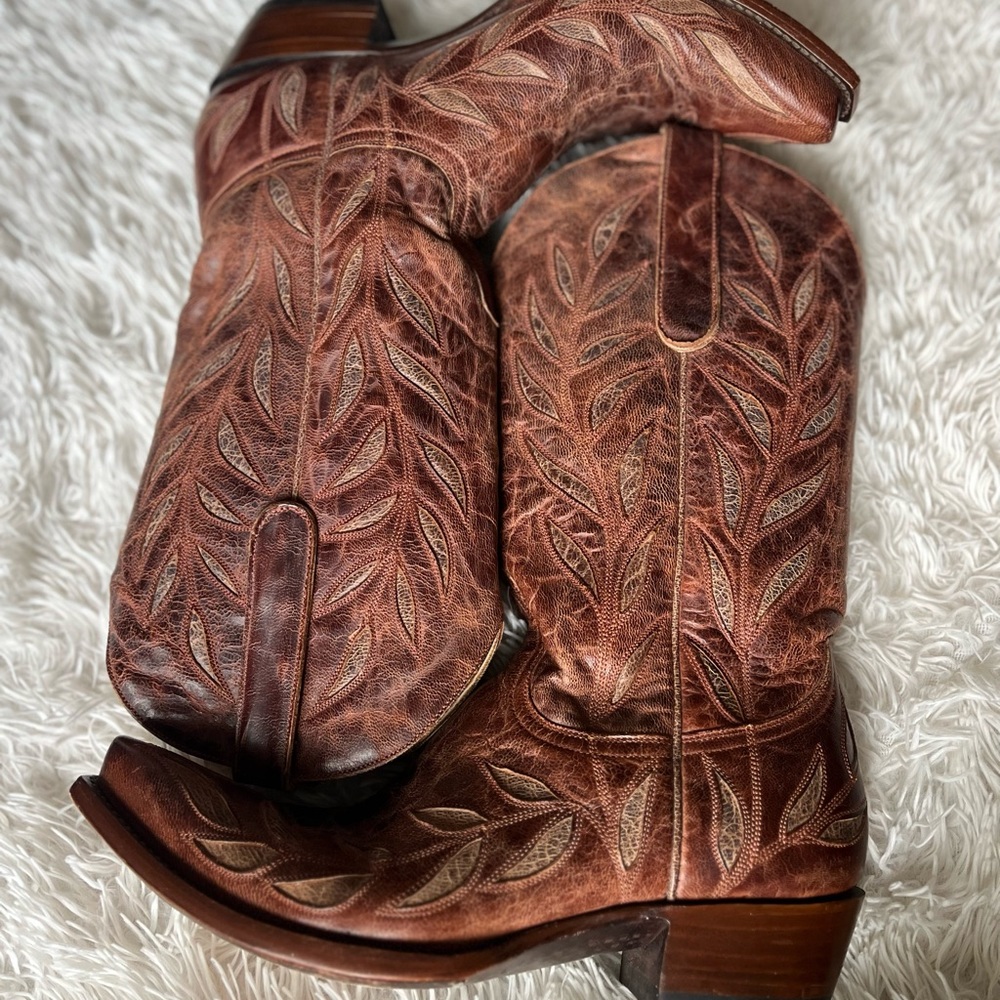 Old gringo leaf cut out design Western cowboy cowgirl boots Mother’s Day gift